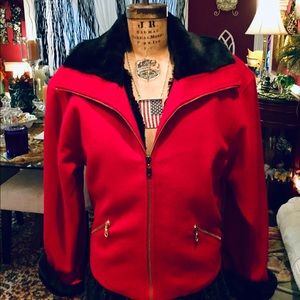 Bright Red Wool Coat